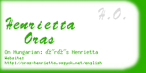 henrietta oras business card